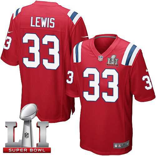 Youth Nike New England Patriots #33 Dion Lewis Red Alternate Super Bowl LI 51 Stitched NFL Elite Jersey