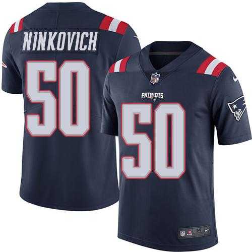 Youth Nike New England Patriots #50 Rob Ninkovich Navy Blue Stitched NFL Limited Rush Jersey