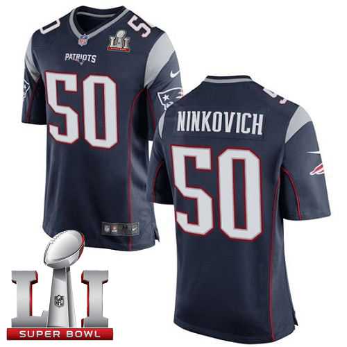 Youth Nike New England Patriots #50 Rob Ninkovich Navy Blue Team Color Super Bowl LI 51 Stitched NFL New Elite Jersey