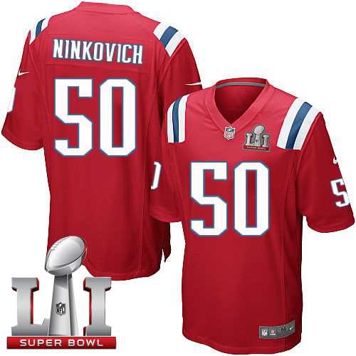 Youth Nike New England Patriots #50 Rob Ninkovich Red Alternate Super Bowl LI 51 Stitched NFL Elite Jersey