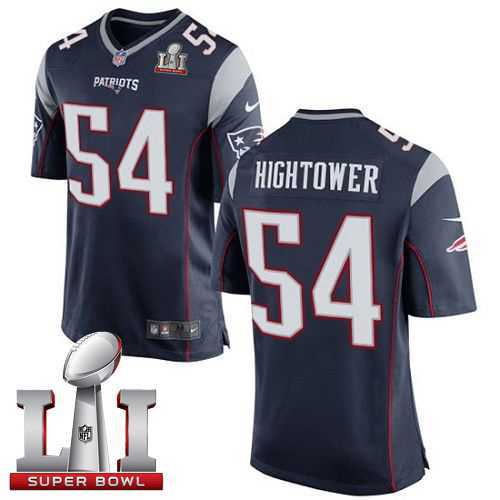 Youth Nike New England Patriots #54 Dont'a Hightower Navy Blue Team Color Super Bowl LI 51 Stitched NFL New Elite Jersey