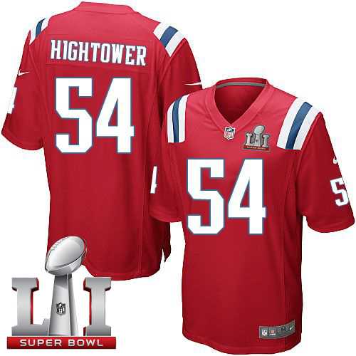 Youth Nike New England Patriots #54 Dont'a Hightower Red Alternate Super Bowl LI 51 Stitched NFL Elite Jersey