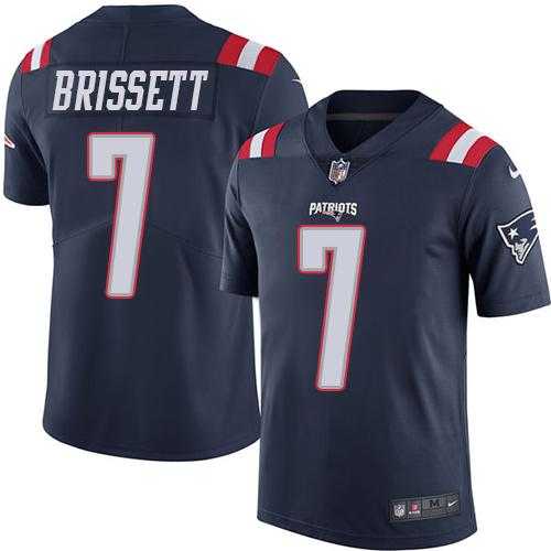 Youth Nike New England Patriots #7 Jacoby Brissett Navy Blue Stitched NFL Limited Rush Jersey