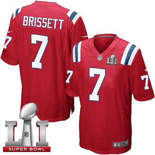 Youth Nike New England Patriots #7 Jacoby Brissett Red Alternate Super Bowl LI 51 Stitched NFL Elite Jersey