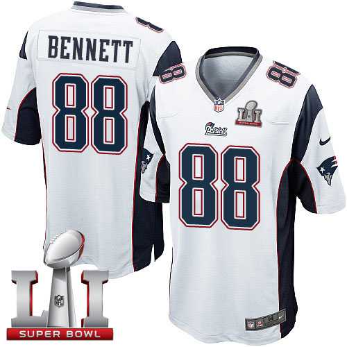 Youth Nike New England Patriots #88 Martellus Bennett White Super Bowl LI 51 Stitched NFL New Elite Jersey