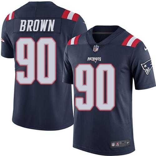 Youth Nike New England Patriots #90 Malcom Brown Navy Blue Stitched NFL Limited Rush Jersey