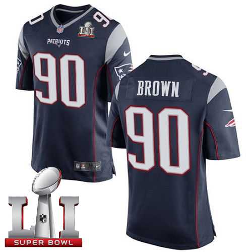 Youth Nike New England Patriots #90 Malcom Brown Navy Blue Team Color Super Bowl LI 51 Stitched NFL New Elite Jersey