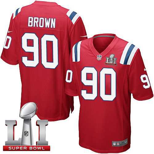 Youth Nike New England Patriots #90 Malcom Brown Red Alternate Super Bowl LI 51 Stitched NFL Elite Jersey