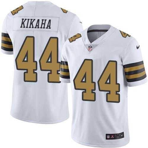 Youth Nike New Orleans Saints #44 Hau'oli Kikaha White Stitched NFL Limited Rush Jersey