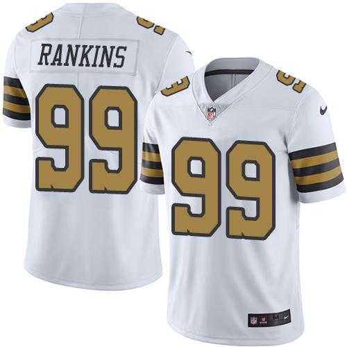 Youth Nike New Orleans Saints #99 Sheldon Rankins White Stitched NFL Limited Rush Jersey