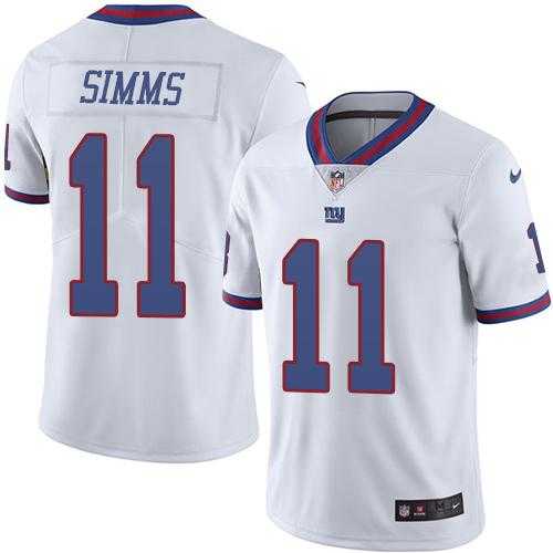 Youth Nike New York Giants #11 Phil Simms White Stitched NFL Limited Rush Jersey
