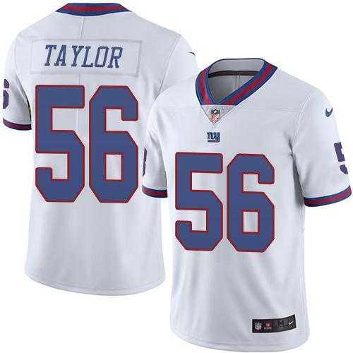 Youth Nike New York Giants #56 Lawrence Taylor White Stitched NFL Limited Rush Jersey