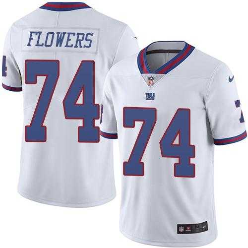 Youth Nike New York Giants #74 Ereck Flowers White Stitched NFL Limited Rush Jersey