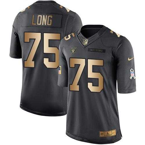 Youth Nike Oakland Raiders #75 Howie Long Anthracite Stitched NFL Limited Gold Salute to Service Jersey