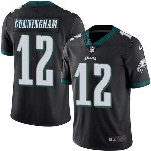 Youth Nike Philadelphia Eagles #12 Randall Cunningham Black Stitched NFL Limited Rush Jersey