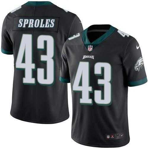 Youth Nike Philadelphia Eagles #43 Darren Sproles Black Stitched NFL Limited Rush Jersey