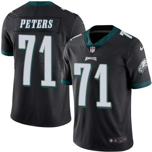 Youth Nike Philadelphia Eagles #71 Jason Peters Black Stitched NFL Limited Rush Jersey