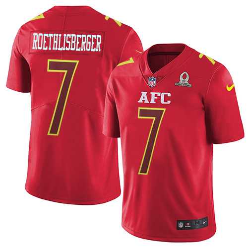 Youth Nike Pittsburgh Steelers #7 Ben Roethlisberger Red Stitched NFL Limited AFC 2017 Pro Bowl Jersey