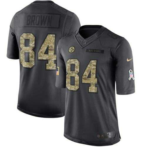 Youth Nike Pittsburgh Steelers #84 Antonio Brown Anthracite Stitched NFL Limited 2016 Salute to Service Jersey