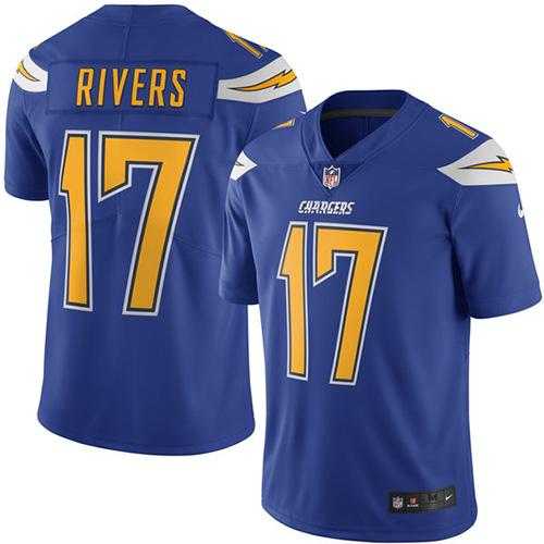 Youth Nike San Diego Chargers #17 Philip Rivers Electric Blue Stitched NFL Limited Rush Jersey