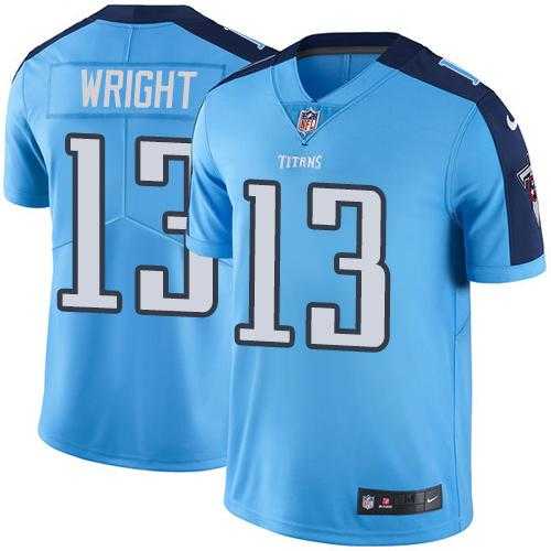 Youth Nike Tennessee Titans #13 Kendall Wright Light Blue Stitched NFL Limited Rush Jersey