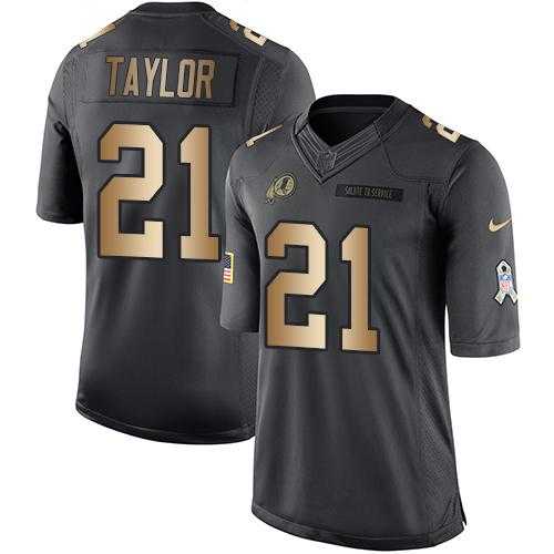 Youth Nike Washington Redskins #21 Sean Taylor Anthracite Stitched NFL Limited Gold Salute to Service Jersey.