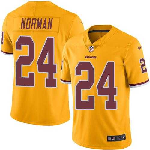 Youth Nike Washington Redskins #24 Josh Norman Gold Stitched NFL Limited Rush Jersey