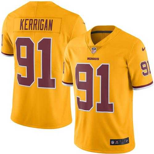 Youth Nike Washington Redskins #91 Ryan Kerrigan Gold Stitched NFL Limited Rush Jersey