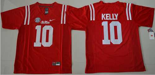 Durable Rebels #10 Chad Kelly Red Stitched NCAA Jersey