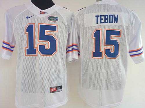 Women's Florida Gators #15 Tim Tebow White Stitched NCAA Jersey