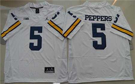 Michigan Wolverines #5 Jabrill Peppers White Stitched NCAA Jersey