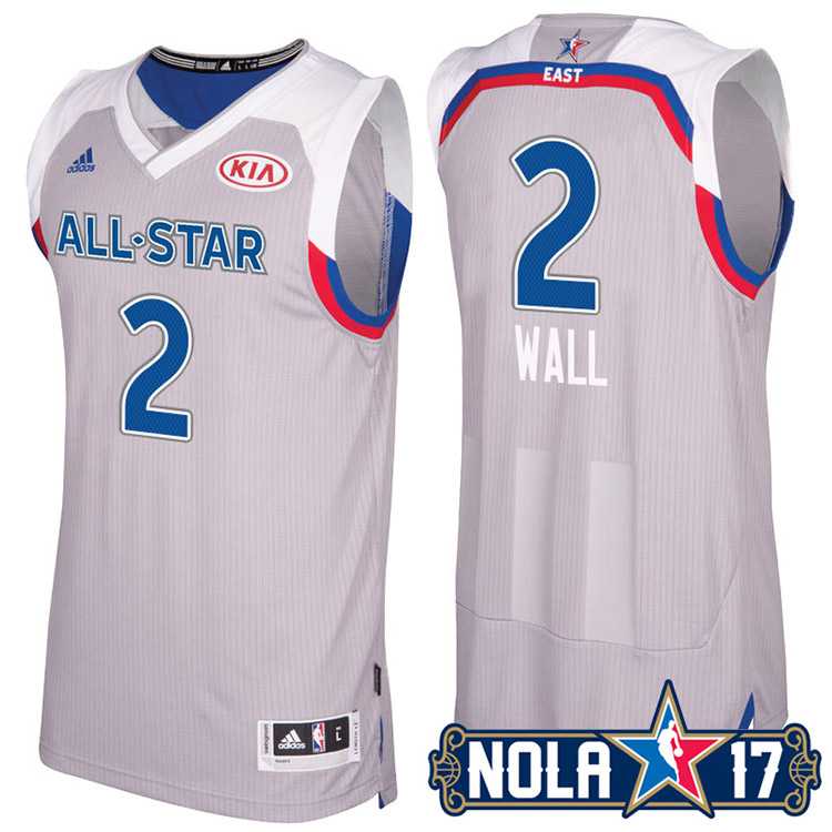 2017 All-Star Eastern Conference Washington Wizards #2 John Wall Gray Stitched NBA Jersey
