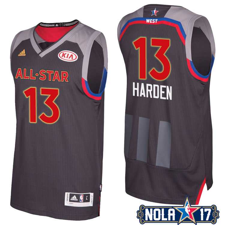 2017 All-Star Western Conference Houston Rockets #13 James Harden Charcoal Stitched NBA Jersey
