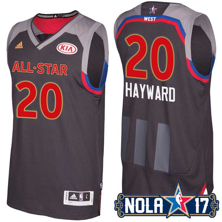 2017 All-Star Western Conference Utah Jazz #20 Gordon Hayward Charcoal Stitched NBA Jersey
