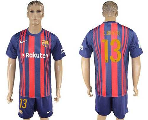 Barcelona #13 C.Bravo Home Soccer Club Jersey