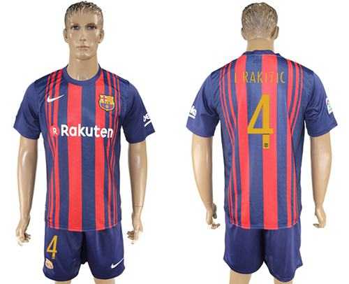 Barcelona #4 I.Rakitic Home Soccer Club Jersey