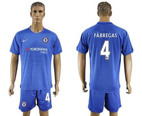 Chelsea #4 Fabregas Home Soccer Club Jersey
