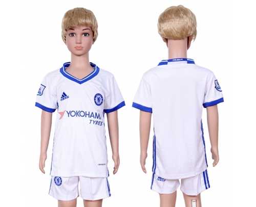Chelsea Blank Sec Away Kid Soccer Club Jersey