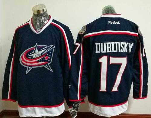 Columbus Blue Jackets #17 Brandon Dubinsky Navy Blue Home Stitched NHL Jersey