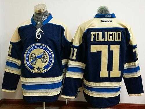 Columbus Blue Jackets #71 Nick Foligno Navy Blue Alternate Stitched NHL Jersey
