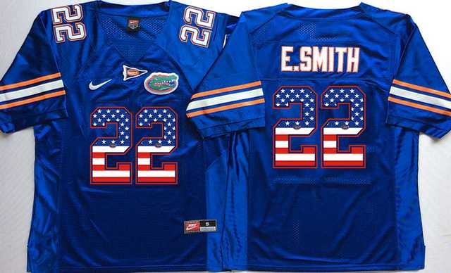 Florida Gators #22 Emmitt Smith Blue USA Flag College Jersey