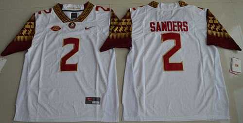 Florida State Seminoles #2 Deion Sanders White Limited Stitched NCAA Limited Jersey