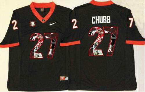 Georgia Bulldogs #27 Nick Chubb Black Player Fashion Stitched NCAA Jersey