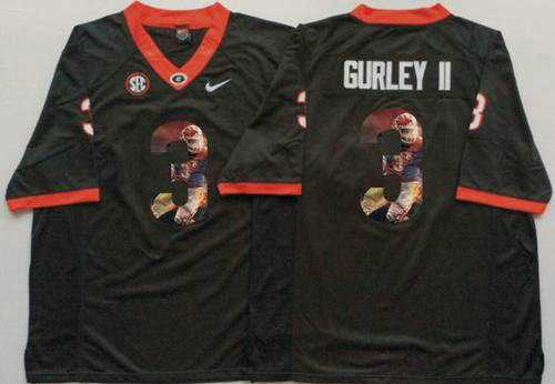 Georgia Bulldogs #3 Todd Gurley II Black Player Fashion Stitched NCAA Jersey