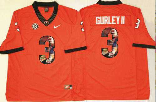 Georgia Bulldogs #3 Todd Gurley II Red Player Fashion Stitched NCAA Jersey