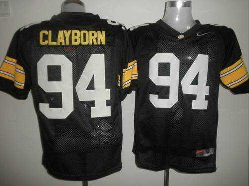 Iowa Hawkeyes #94 Adrian Clayborn Black Stitched NCAA Jersey