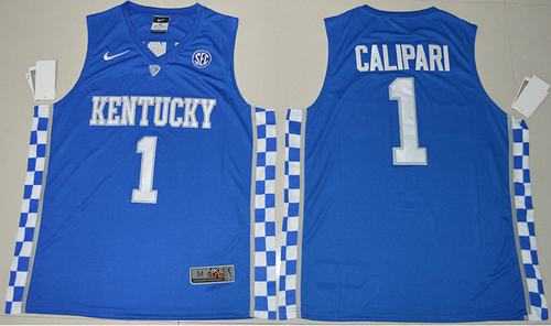 Kentucky Wildcats #1 John Calipari Royal Blue Basketball Elite Stitched NCAA Jersey