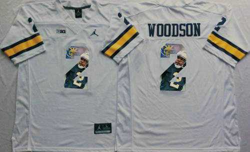 Michigan Wolverines #2 Charles Woodson White Player Fashion Stitched NCAA Jersey