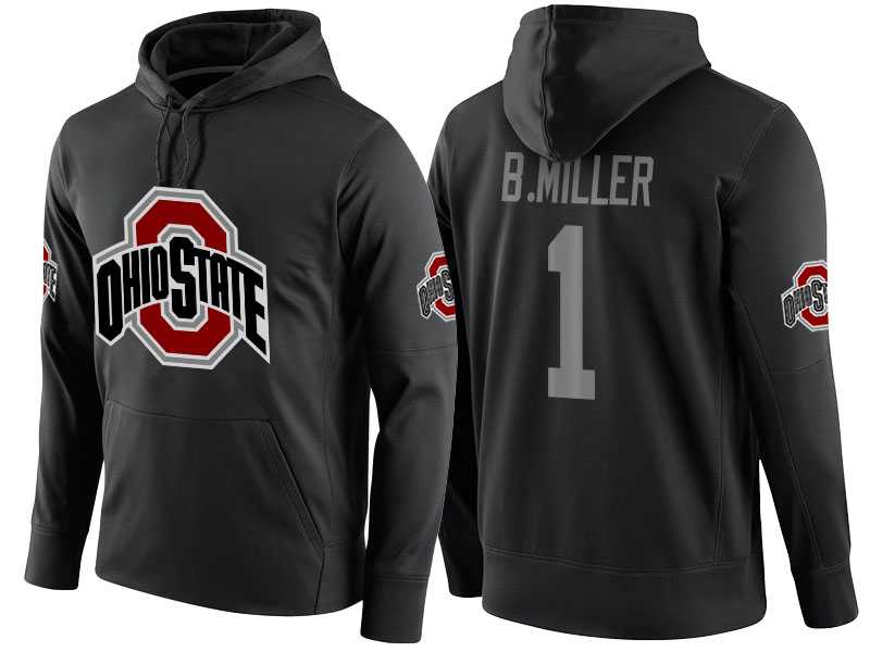 NCAA Ohio State Buckeyes #1 Braxton Miller Black Playoff Bound Vital College Football Pullover Hoodie