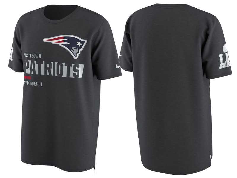 New England Patriots Anthracite Super Bowl LI Team Travel T-Shirt